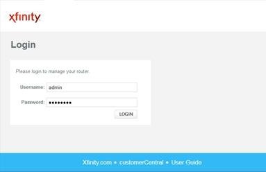 Xfinity router connected to a device by Wi-Fi or Ethernet