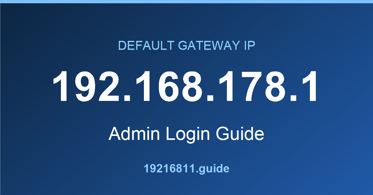 192.168.178.1 default gateway admin login guide